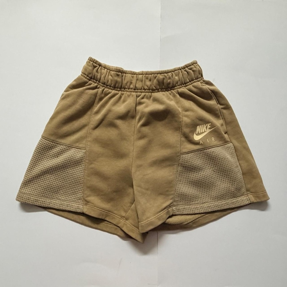 Nike Air Fleece Shorts Womens XS Tan Beige Sportswear High Waisted DM6470-769